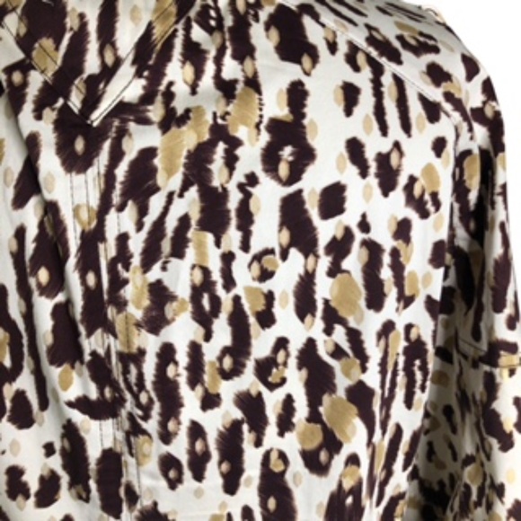 Just B Zip/Snap Drawstring Collar Animal Print Wide Sleeve Jacket Size L - Picture 11 of 12